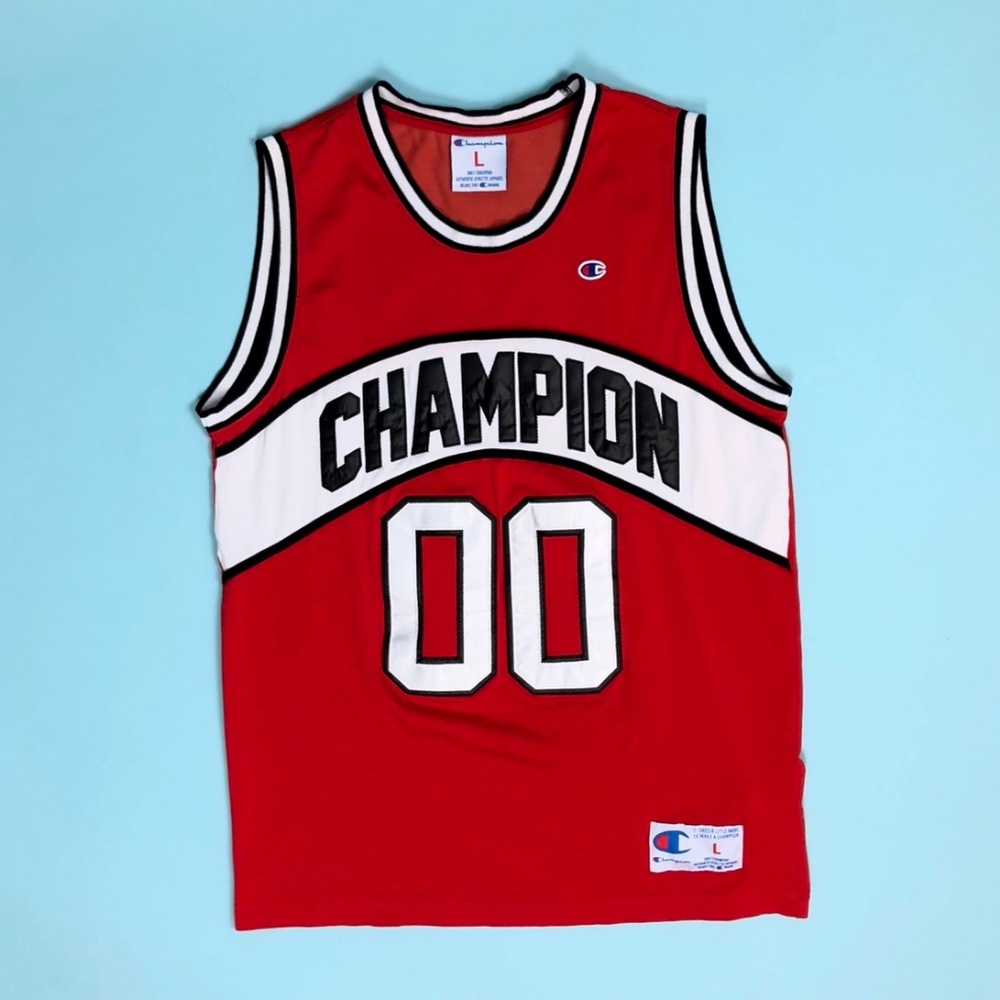 Vintage Champion red, black and white color way